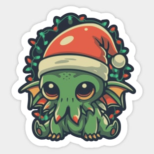 Chibi Christmas Cthulhu Sticker